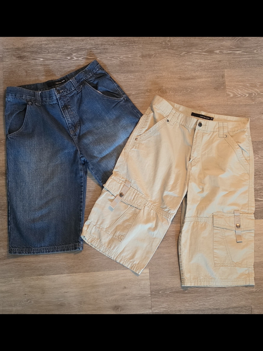 Calvin Klein Boy's Beige Cargo Shorts and Jean Shorts Size 20